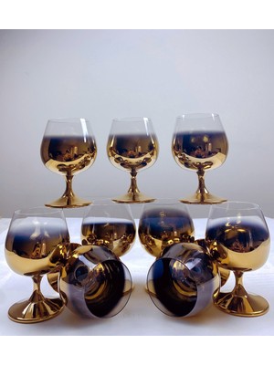 Kristal 6' Lı Kahve Yanı Bardağı Gold 250 cc