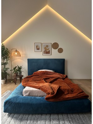 Katt Duobed Fitilli Peluş Havuzlu Baza + Başlık + Yatak Ikiz Yataklı Set Yatak