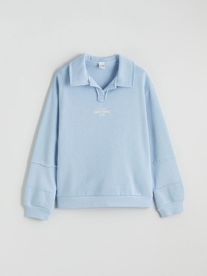 Lc Waikiki Yeni Sezon Polo Yaka Kız Çocuk Kalın Sweatshirt