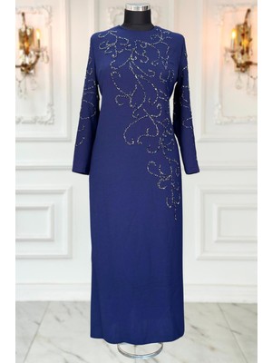 Modaviki Cansu Abiye Lacivert ISR1020