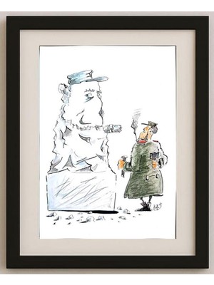 Karikatural Szalai Attila 29X21CM Orijinal Karikatür Tablo