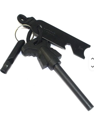 Online Home Market Deyhome Çok Fonksiyonlu Acil Durum Magnezyum Çubuk Çakmaktaşı Çakmak Kiti (Düdük Hediyeli)