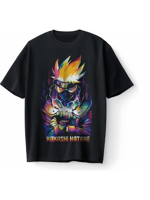 Bumeta Naruto Anime Kakashi Warrior Korea Oversize Unisex Tişört T-Shirt