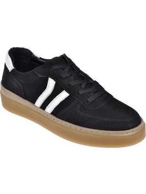 Divadonna Hakiki Deri Kadın Spor Ayakkabı BL-1421   Siyah Süet