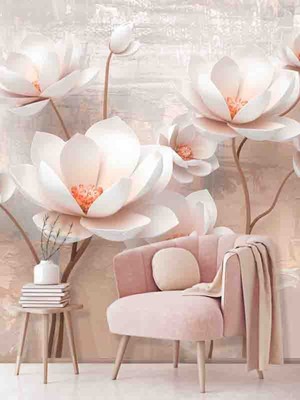 Dreamwall 3 Boyutlu Çiçekler Desenli Silinebilir Sağlıklı Tekstil Duvar Kağıdı