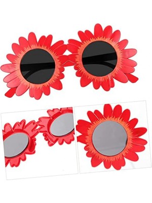 Venüs Shopping Kırmızı Renk Papatya Şekilli Parti Gözlüğü 18X10 cm (4887)