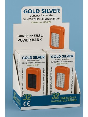 Yurdugül Güneş Enerjili Powerbank ve 32 Smd LED Işıldak Fener