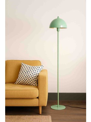 WOOGUE Velaura Su Yeşili Metal Lambader | Tek Ayaklı Retro & Köşe Lambası | 145 cm