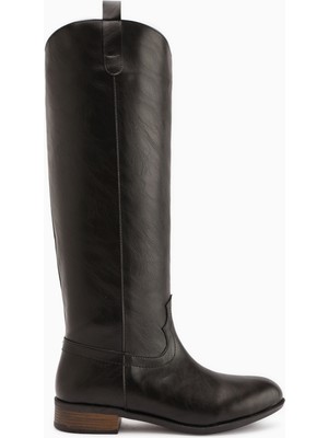 Limoya Jessie Siyah Fermuarsız Kadın Çizme