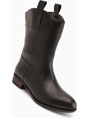 Limoya Liza Siyah Çekme Kadın Bot
