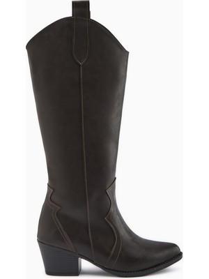 Limoya Lhena Kahve Western Çekme Çizme