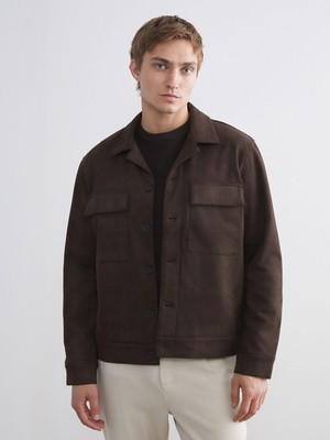 Lc Waikiki Yeni Sezon Standart Kalıp Gömlek Yaka Süet Erkek Mont