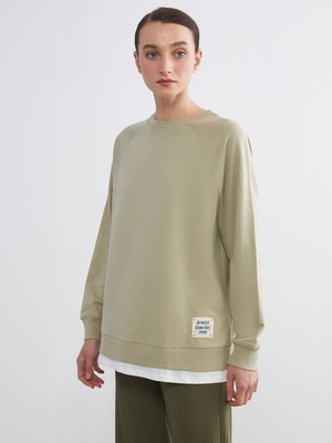 Lc Waikiki Yeni Sezon Bisiklet Yaka Oversize Kadın Sweatshirt
