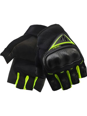 Vexo Santa 2 Yarım Parmak Motosiklet Eldiveni Neon Sarı