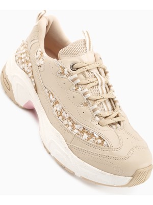 Limoya Rozhin Bej Pullu Kalın Taban Kadın Spor Ayakkabı