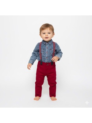 Mnk Baby & Kids Jeans Gömlek Gabardin Pantolon Erkek Bebek Takımı M00774