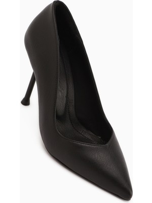 Limoya Arya Hakiki Deri Siyah Stiletto Kadın Topuklu Ayakkabı