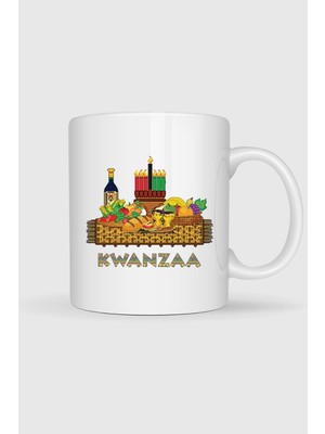 Bahriyeli Collection  Kwanzaa African Piknik Sepeti Tasarımlı Kupa Bardak