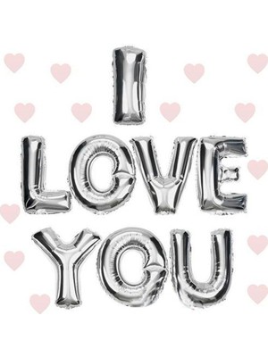 Skygo I Love You Folyo Balon Gümüş Renk 35 CM