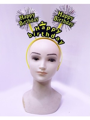 Melfxxl Happy Birthday Neon Sarı Tacı