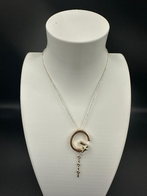 Stainless Steel Altın Rengi G Harfi Yıldız ve Taş Detaylı Çelik Kolye