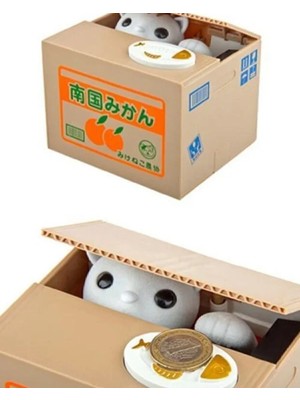 Kedi Kumbarası – Otomatik Bozuk Para Yiyen Sevimli Kedi Kumbara | Eğlenceli Para Kutusu Oyuncak