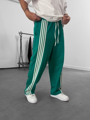 Cocopelli Erkek Şeritli Yeşil Baggy Eşofman Pantolon COC1063