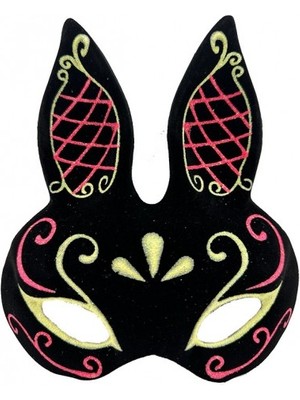 Melfxxl Siyah Kırmızı Gold Tavşan Maskesi