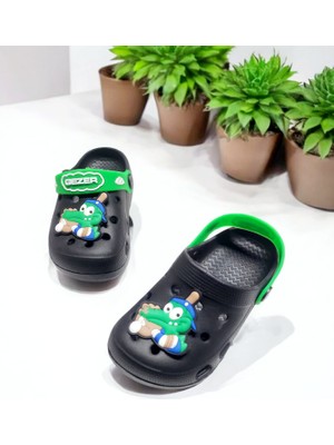 Gezer Çocuk Kemerli Yeşil Hayvan Sticker Detaylı Deniz,plaj,havuz Sandalet Terliği