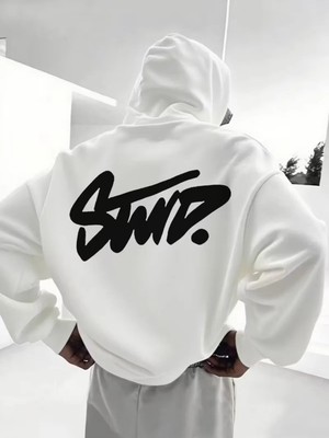 Ela Fashion Erkek Baskılı 3 Iplik Sweatshırt Oversize