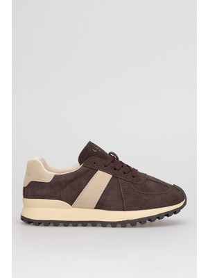 Lufian 122230034 Doris Kadın Hakiki Deri Klasik Sneaker Kahverengi