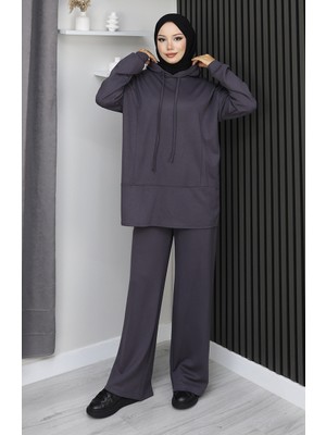 Oysho Kumaş Ikili Tesettür Takım 2168-04 Antrasit