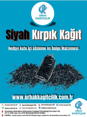 Orbak Kağıtçılık Siyah Kırpık Kağıt 100 gr | Z Zigzag Kutu Dolgu ve Süsleme Kağıdı | Sevgililer Günü Hediye Kutusu Için
