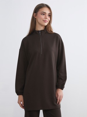 Lc Waikiki Yeni Sezon Dik Yaka Oversize Kadın Sweatshirt Tunik