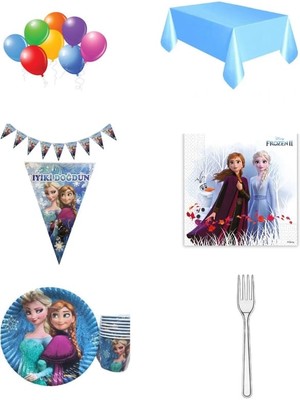 Frozen (Karlar Ülkesi) Temalı 8 Kişilik Parti Seti