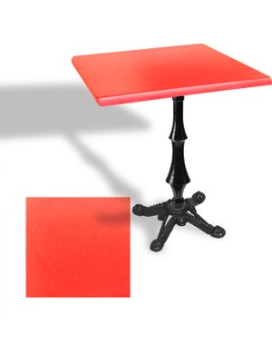 Dockers Çipa 1012 Döküm Ayak Kare Masa 80X80 cm - (Werzalit, Wermodin ve Allzalit Tabla) - Kırmızı