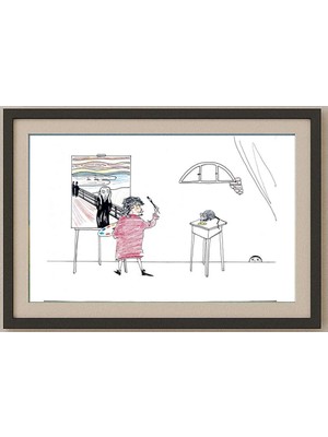 Karikatural Kokus 29X21CM Orijinal Karikatür Tablo