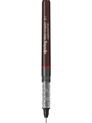 Tikky Graphic Keçe Uçlu Teknik Çizim Kalemi, 0,1 Mm, Siyah Mürekkep, Kahverengi