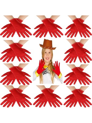 Shopwave Kırmızı Renk Likralı 23 Nisan 29 Ekim 19 Mayıs Gösteri Bando Eldiveni 10 Çift ( 20 Adet ) (5047)