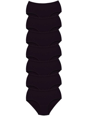 Venüs Shopping 7 Adet Tutku Kadın Yüksek Bel Bato Kalın Lastik Külot Siyah