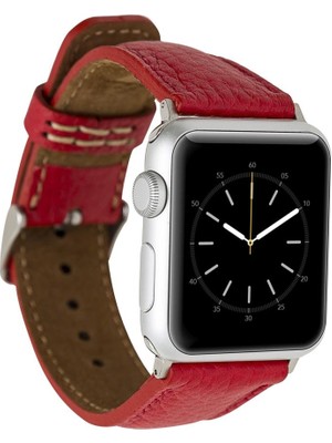 Bouletta Apple Watch Uyumlu Deri Kordon 42-44-45MM Erc2 Kırmızı