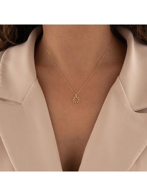 Hakan Mücevherat Taşlı Halka 14 Ayar Altın Kolye