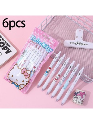 6'lı Hello Kitty Figürlü Ince Uçlu Tükenmez Jel Kalem AD49802