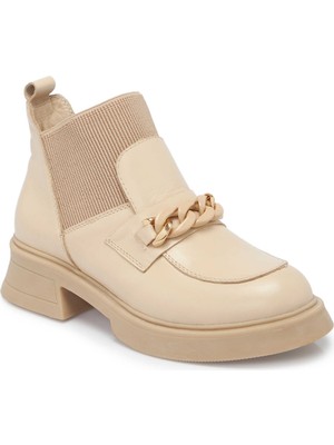 Tergan  Bej Hakiki Deri Kadın Casual Bot - K24K1BT67504-A25