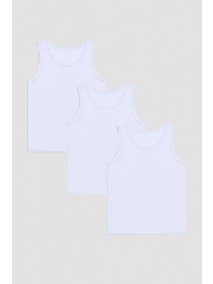 Penti Optik Beyaz Erkek Çocuk W Basic Kalın Askılı 3'lü Atlet