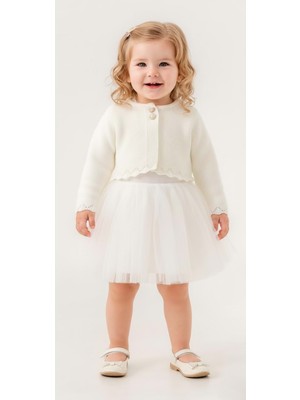 Mnk Baby & Kids Triko Bolerolu Kız Bebek Elbise M00772