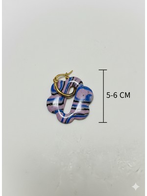 Lu Atelier Bleu Améthyste – El Yapımı Mor & Lacivert Halkalı Küpe | Altın Detaylı Zarif Tasarım