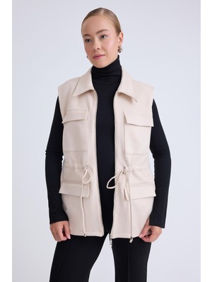 Kapak Cepli Beli Bağcıklı Süet Ceket