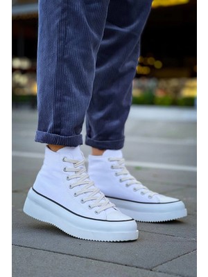 Zengezur Mall Xmpdby Kb-Cx-3 Kuback Uzun Beyaz Keten Beyaz Yüksek Taban Spor Ayakkabı (Numara: 40)