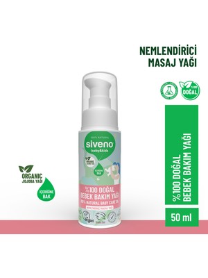 Siveno %100 Doğal Bebek Yağı Organik Jojoba Bakım Masaj Yağı Parafinsiz Bitkisel Vegan 50 ml